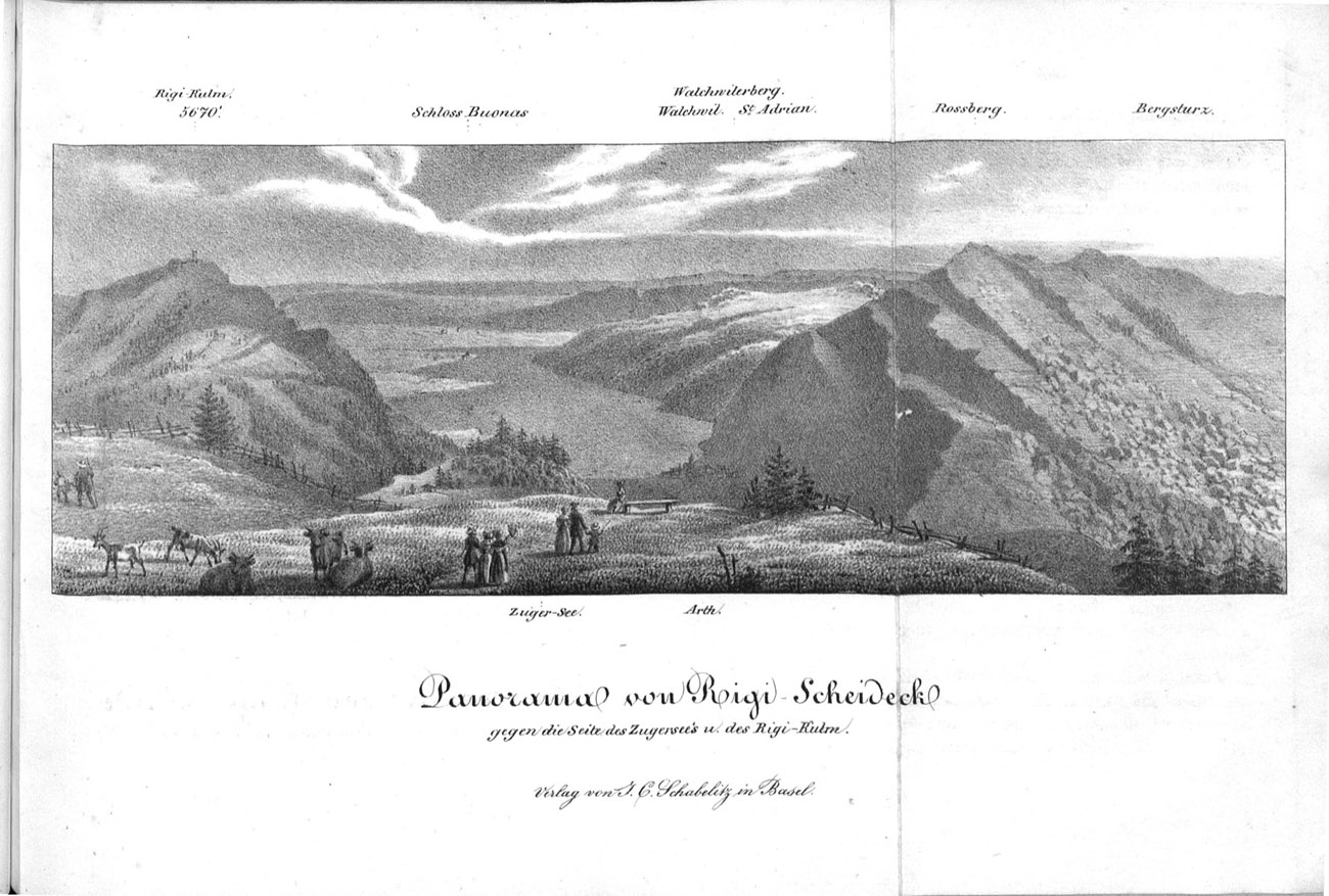 Panorama von Rigi-Scheideck gegen die Seite des Zugersee's u. des Rigi-Kulm