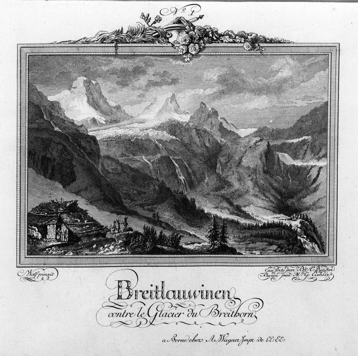 Breitlauwinen, contre le Glacier du Breithorn