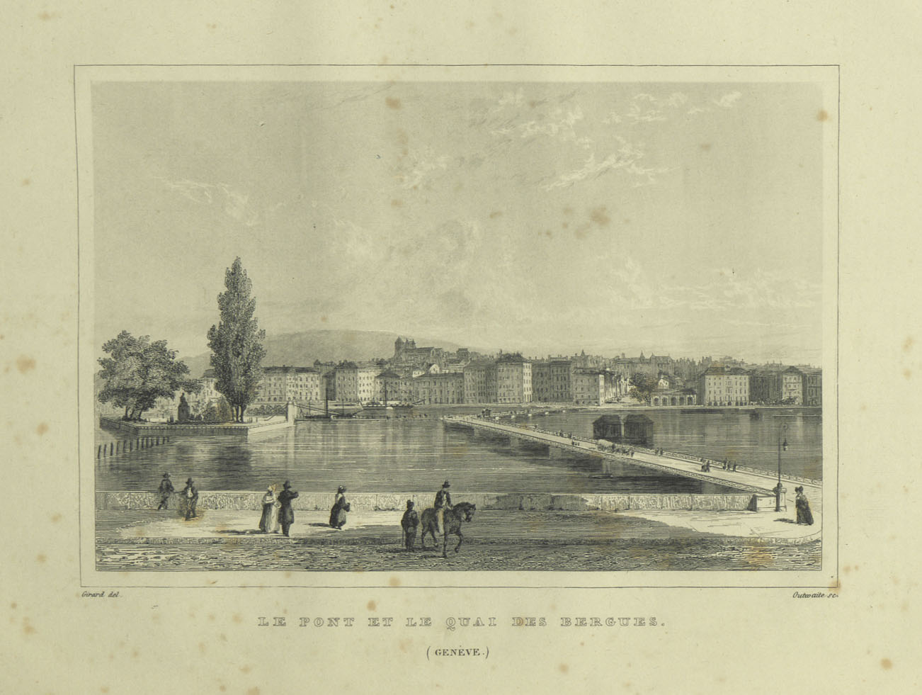 Le pont et le quai de Bergues. (Genève.)