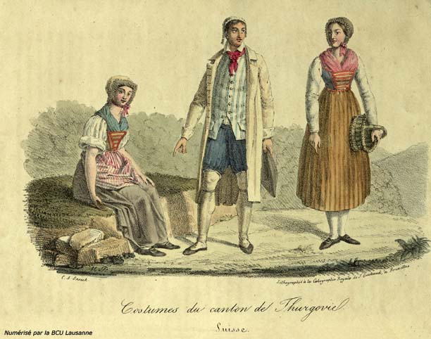 Costumes du canton de Thurgovie. Suisse.