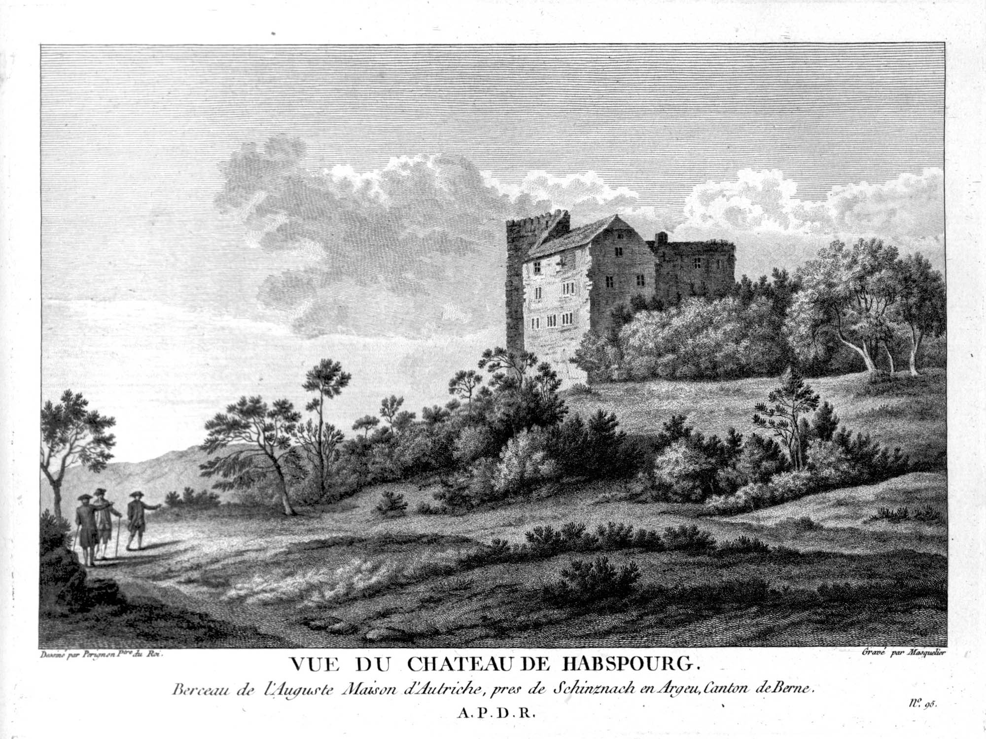 Vue du Château de Habspourg, Berceau de l'Auguste Maison d'Autriche, pres de Schinznach en Argeu, Canton de Berne