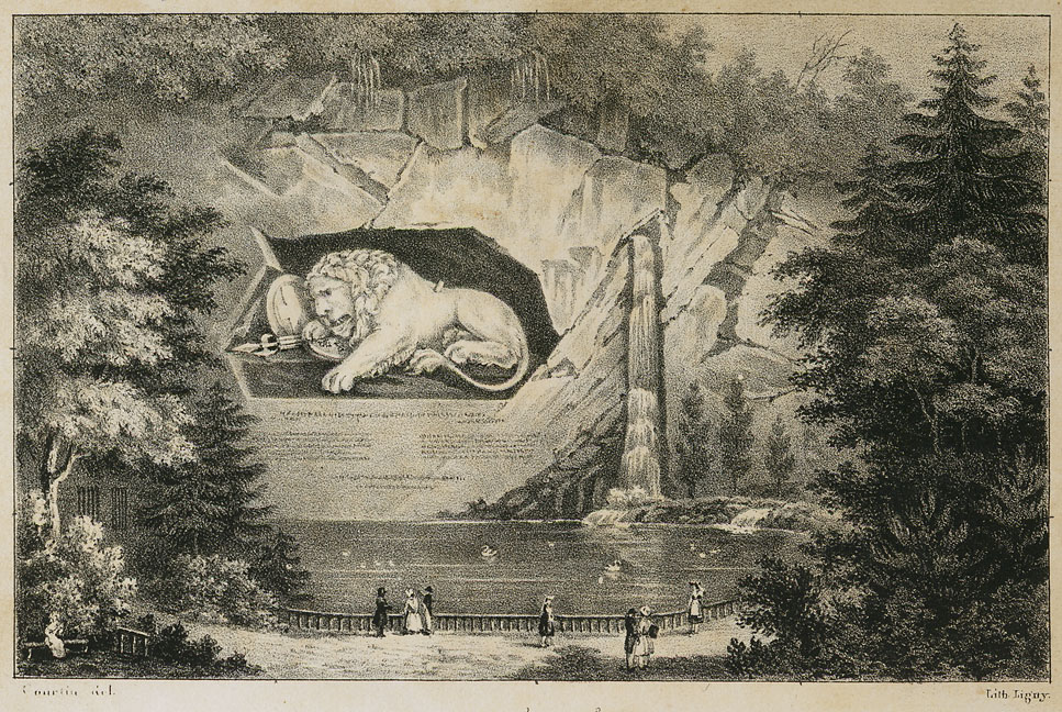 Monument élevé à Lucerne, à la Mémoire des Suisses morts à Paris, dans la journée du 10 Avril 1792
