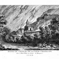 Ruines du chateau de la Tour-Chatillon, dans le Haut Valais; au dizain de Rarogne