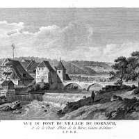 Vue du pont du village de Dornach, et de la Chute d'Eau de la Birse, Canton de Soleure