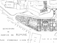 Projet Hic, plan d\'ensemble, Dominique Demierre, architecte, 1890. (AVL, Fonds administratif architecture, C4 F5 01389)