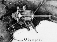 Alphonse Laverrière, projet d’Olympie à Dorigny, plan d’ensemble, 1918. (© Archives de la construction moderne EPFL, fonds Alphonse Laverrière)