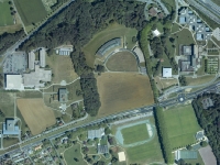 Vue aérienne du site de Dorigny, juillet 2004. (Alain Herzog © UNIL)