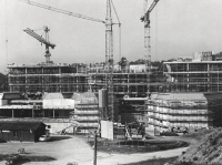 Construction de l’Internef, 1977. (Pierre Izard © UNIL Archives)