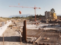 Construction de l’Anthropole, septembre 1984. (© UNIL Archives)