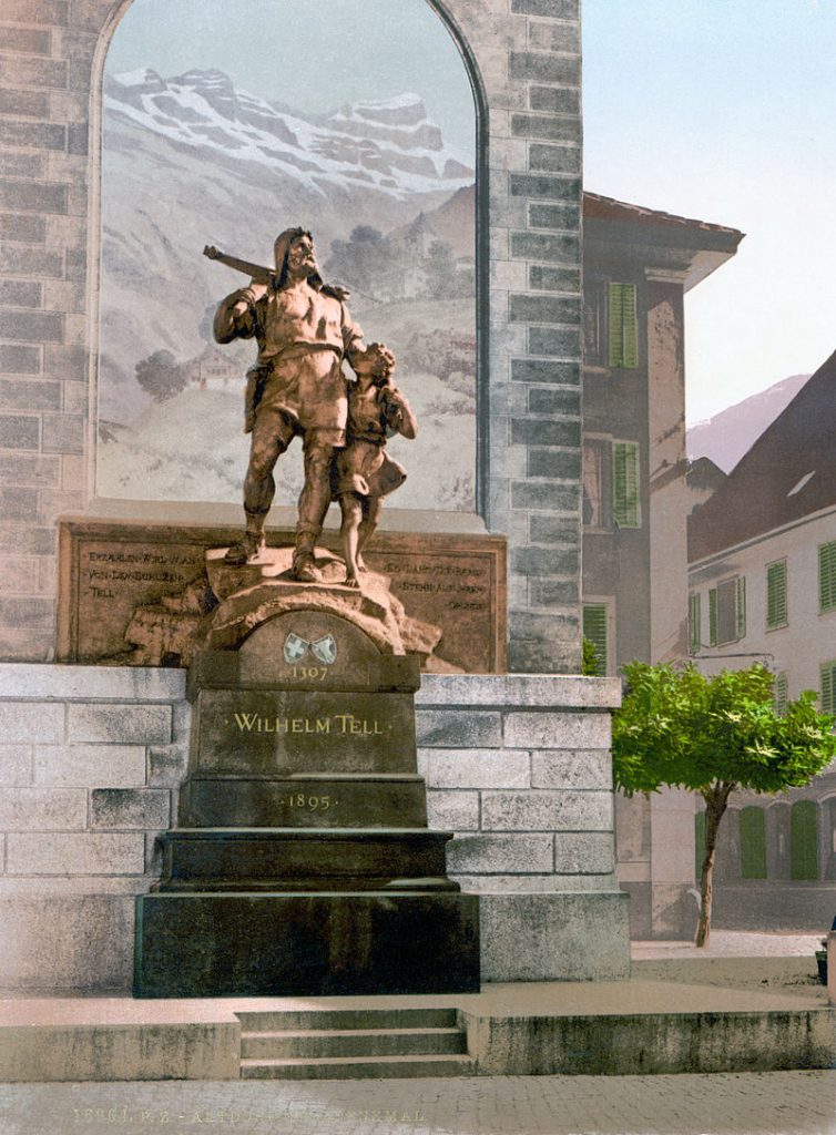 Richard Kissling, 1895 Guillaume Tell, Altdorf, Statue en bronze, Photographie tirée du Swissinfo.ch