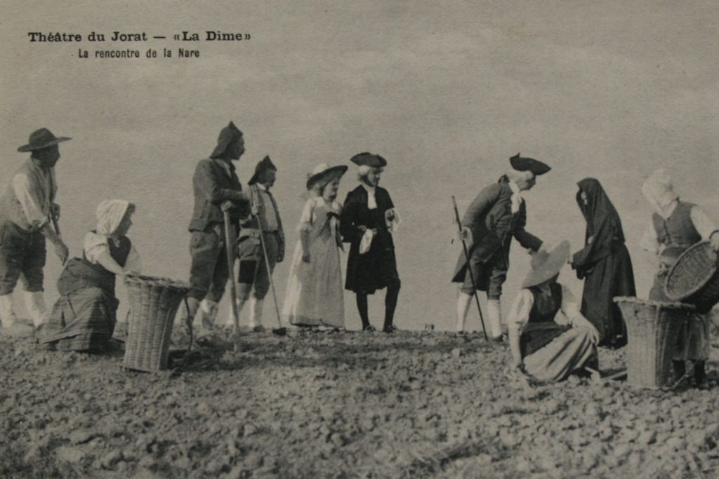 La Dîme, la rencontre, 1908, carte postale, collection privée