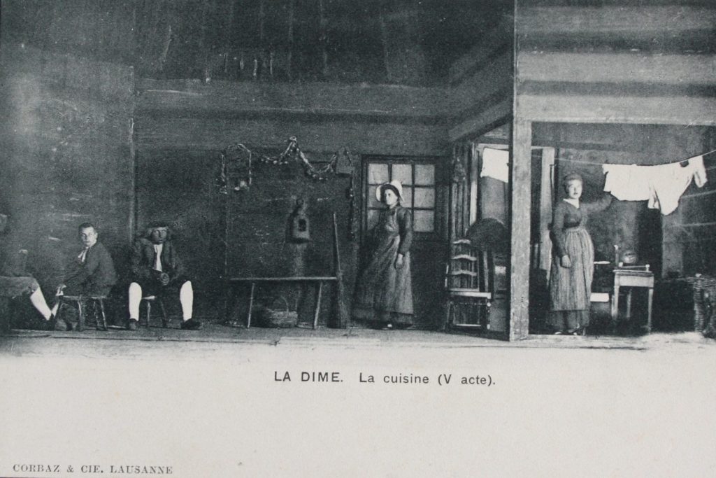 La Dîme, la cuisine 1908, carte postale, collection privée