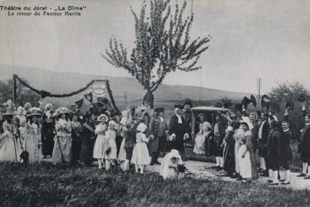 La Dîme, le retour du pasteur, 1908, carte postale, collection privée