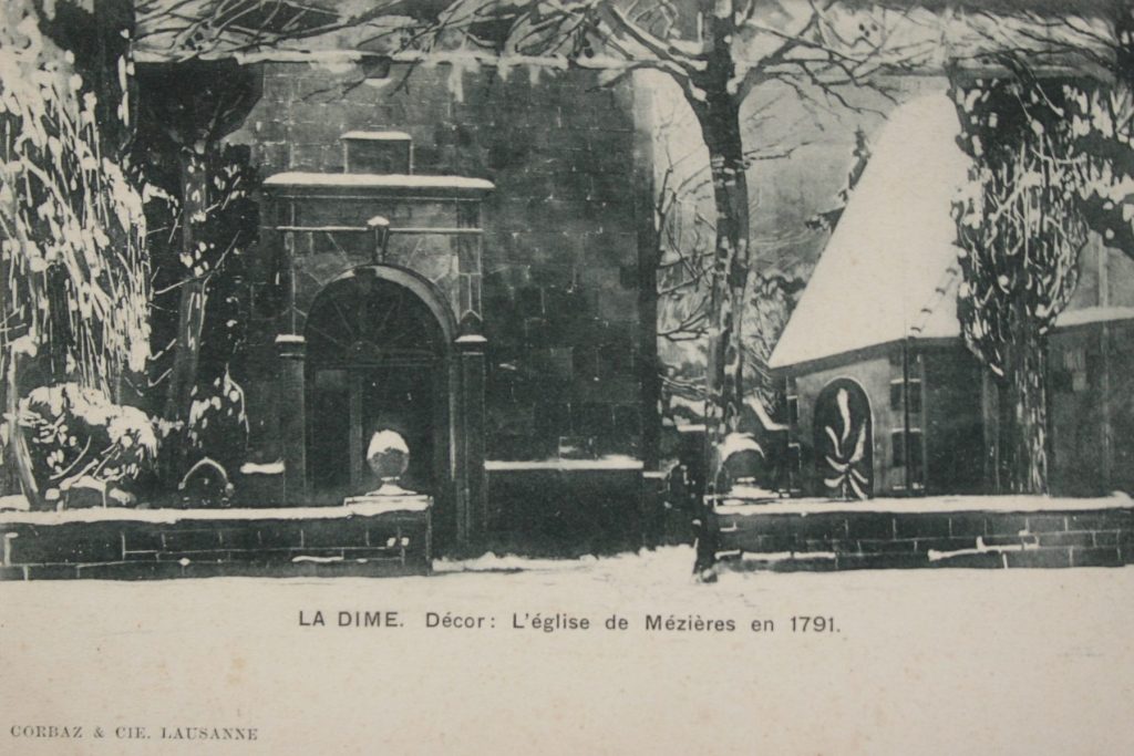 La Dîme, l’Église, 1908, carte postale, collection privée