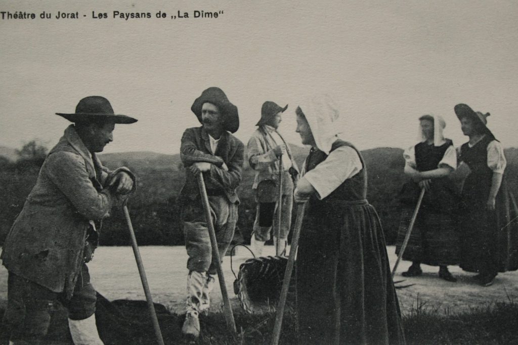 La Dîme, les paysans, 1908, carte postale, collection privée