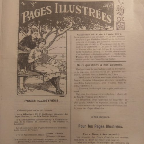 Gazette de Lausanne, Pages Illustrées, 21 juin 1914, Archives privées, AEG, 272.12.35.