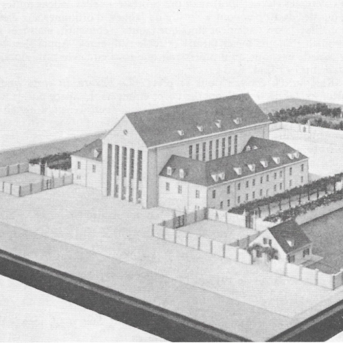 Tessenow, Heinrich, Hellerau (maquette de l’ensemble architectural), 1910, in APPIA, Adolphe, L. BABLET-HAHN, Marie (éd. élaborée et commentée), OEUVRES COMPLÈTES III, Lausanne : L’ÀGE D’HOMME, 1988, p. 113.
