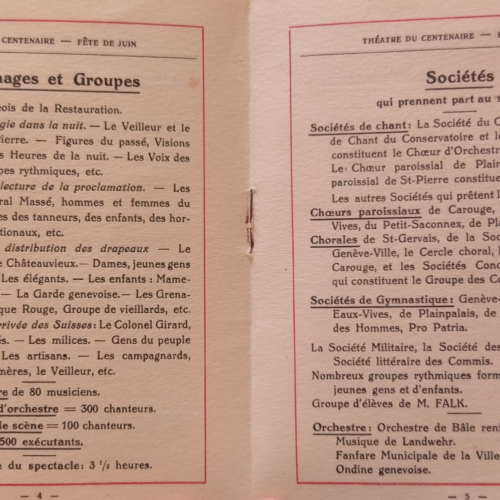 Livret de la Fête de la Fête de Juin, Archives privées, AEG, 272.12.37, pp. 4-5.