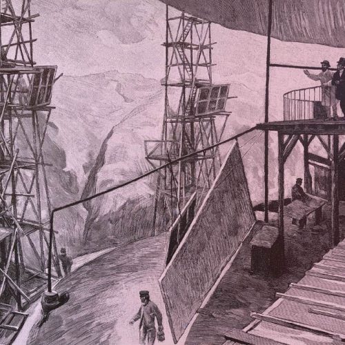 Maquette de panorama, 1891, Baud-Bovy, Auguste, Burnand, Eugène, Furet, Francis. Tiré de: Anker, Valentina, Auguste Baud-Bovy : (1848-1899), Berne : Ed. Benteli, 1991, p. 159.
