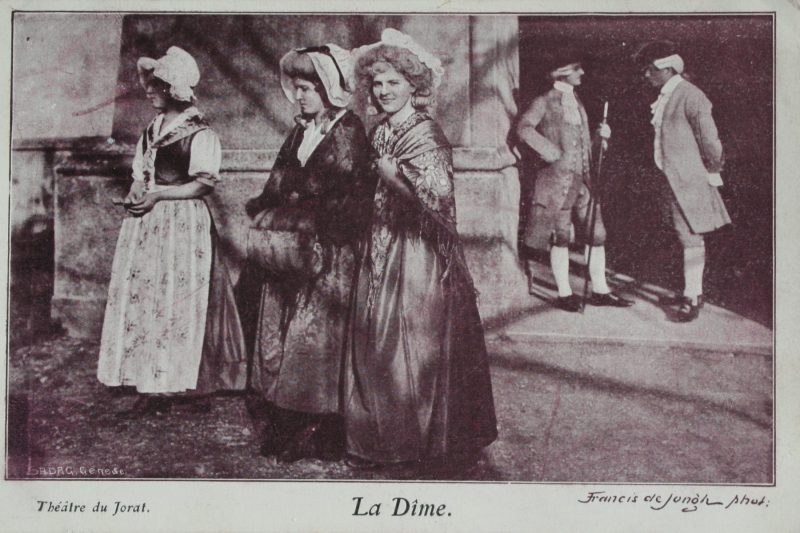 La Dîme, devant le temple, 1907, carte postale, collection privée.