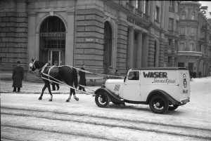Pénurie d'essence en Suisse, 1940. © RDB/Maurer