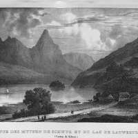 Vue des Mythen de Schwyz et du lac de Lauwertz