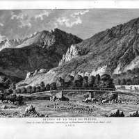 Ruines de la ville de Pleurs. Dans le Comté de Chiavenne renversée par un Tremblement de Terre le 25 Aoust 1618