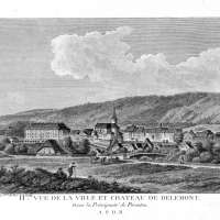 IIème vue de la ville et château de Delémont, dans la Principauté de Porentru
