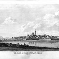 Vue de la ville impériale de Lindau, dans une Isle du Lac de Constance; prise près la porte du Pont du Lac.